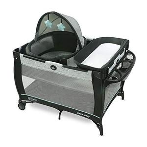 lot 41794 image: Graco Pack n Play Travel Dome Playard, Includes Travel Bassinet, Full-Size Infant Bassinet, and Diaper Changer, Archie , 36.5x28.5x30 Inch (Pack of 1)