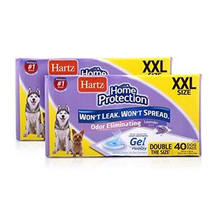 lot 41812 image: hartz home protection odor eliminating scented dog pads, super absorbent & wont leak, lavender scent, xx large size pads, 80 count