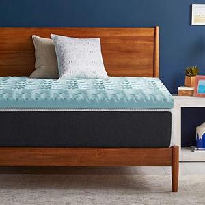 lot 41825 image: LUCID 3 Inch Gel Memory Foam Plush - Cooling Targeted Convoluted Comfort Zones mattress topper, King