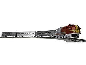 lot 41834 image: Lionel Santa Fe Super Chief LionChief Set with Bluetooth Capability, Electric O Gauge Model Train Set with Remote