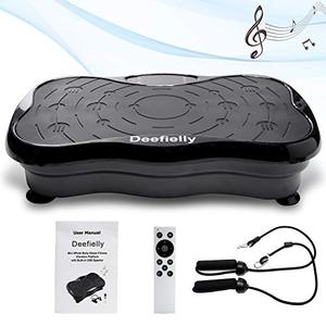 lot 41840 image: Deefielly Mini Vibration Plate Exercise Machine Whole Body Workout Fitness Vibration Platform Machine Home Training Equipment for Adult Weight Loss with Bluetooth Speaker, (Retail Price $149.00)