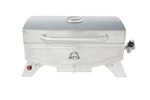 lot 41850 image: Pit Boss Grills PB100P1 Pit Stop Single-Burner Portable Tabletop Grill , Grey, (Retail Price $128.00)