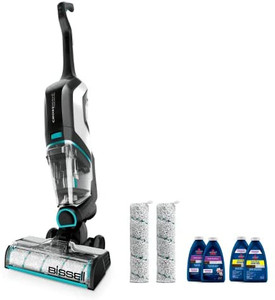 lot 41851 image: BISSELL, 2554A CrossWave Cordless Max All in One Wet-Dry Vacuum Cleaner and Mop for Hard Floors and Area Rugs, BlackPearl White with Electric Blue Accents