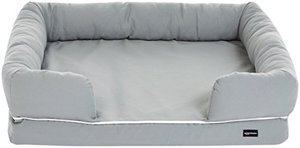 lot 41855 image: Amazon Basics Memory Foam Bolster Dog Bed, Medium (36 x 29 Inches) Grey