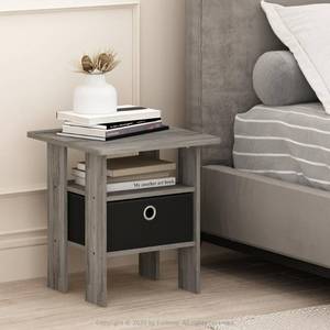 lot 41862 image: Furinno 2 Petite End Table Bedroom Night Stand - Set of Two, Multiple Finishes