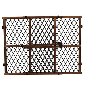 lot 41873 image: Position & Lock Baby Gate, Pressure-Mounted, Farmhouse Collection