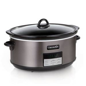 lot 99548 image: Crock-Pot - 8-Quart Slow Cooker - Black Stainless