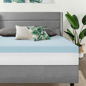 lot 99579 image: Best Price Mattress 4 Inch Ventilated Memory Foam Mattress Topper, Cooling Gel Infusion, CertiPUR-US Certified, Full