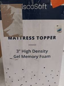 lot 99586 image: MATTRESS TOPPER 3 High Density Gel Memory Foam Full