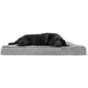 lot 99587 image: FurHaven Pet Dog Bed Deluxe Orthopedic Ultra Plush Mattress Pet Bed for Dogs & Cats, Gray, Jumbo