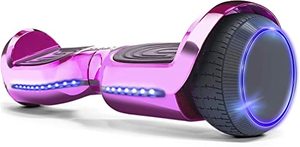 lot 99635 image: XtremepowerUS 6 Self-Balancing Pink Hoverboard LED Light Bluetooth Speaker (SGS Certified) Hover Board for Kids & Adults