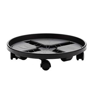 lot 99648 image: Bloem Round Plant Stand Caddy wWheels Saucer Tray (CAD1600), Black, 16