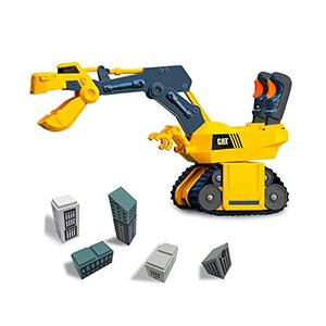 lot 99667 image: CatToysOfficial Funrise CAT Light & Sound Roaring Rex-Cavator Battery Operated Toy Excavator, Yellow, (83204)