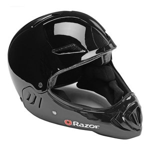 lot 62652 image: Razor Full Face Child Safety Outdoor Sports Helmet, Gloss Black 97878