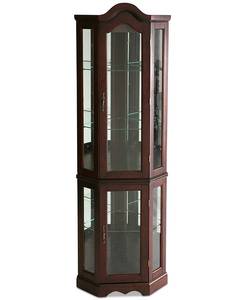 lot 62714 image: Lighted Corner Curio Cabinet
