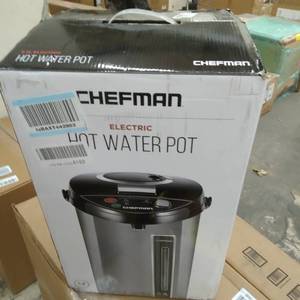 lot 62715 image: Chefman 5.3 Liter Instant Electric Auto Dispense Hot Water Pot, Stainless Steel