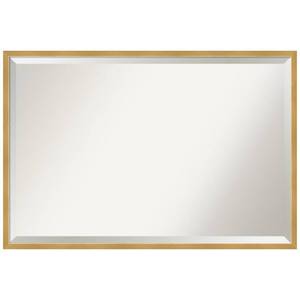 lot 62721 image: Polished Brass Goldtone Bathroom Wall Mirror Retail$227.49