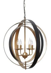 lot 62726 image: Makani BlackGold Finish Metal Pendant Light - 24 W x 24 D x 26.5 H Retail$165.99