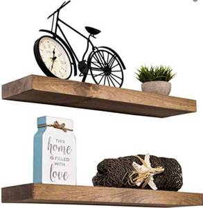 lot 62727 image: IMPERATIVE RUSTIC WOODEN FLOATING WALL SHELVES