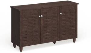 lot 62735 image: Strick & Bolton Vadym Dark Brown 3-door Shoe Cabinet Retail$145.99