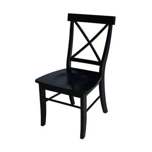 lot 62743 image: International Concepts Crossback Chairs with Solid Wood Seats, Set of 2,