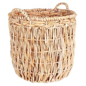 lot 62766 image: Tan Wicker Tall Round Floor Basket with Handles - 19 x 25 Retail$76.48