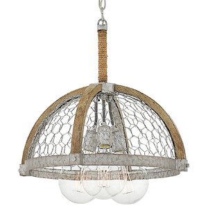 lot 62773 image: Hinkley Lighting 4275 Heywood 5 Light 24-34 Wide Chandelier - Weathered Zinc