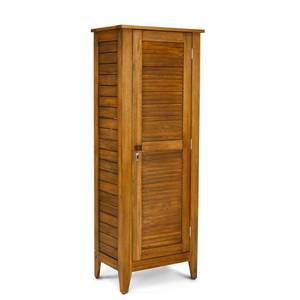 lot 62865 image: Maho Outdoor Golden Teak Single Door Storage Cabinet- Retail$602.49