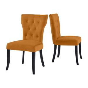 lot 62874 image: Handy Living Sirena Upholstered Dining Chairs in Mustard Gold Velvet (Set of 2)