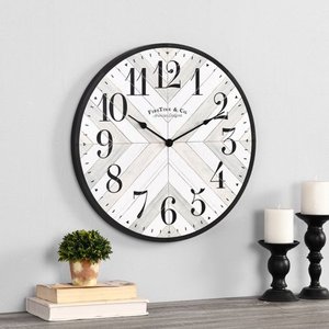 lot 62877 image: FirsTime Farmhouse Lath Wall Clock, Gray, 20 in, Analog