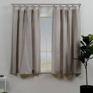 lot 62881 image: ATI Home Loha Linen Braided Tab Top Window Curtain Panel Pair