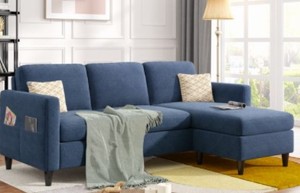 lot 62781 image: Reversible Sectional Sofa Couch L Shape 3-seat Sofa Couch for Small Apartment Retail$419.49