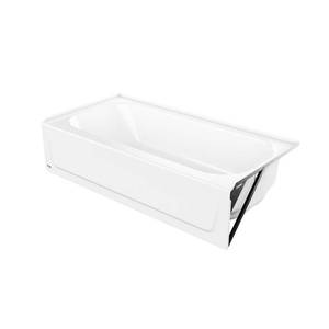 lot 2797 image: Bootz Industries Bootzcast 60 in. Right Drain Rectangular Alcove Soaking Bathtub in White - Retail $399.00