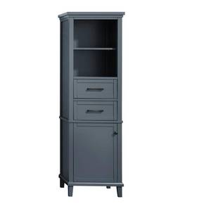 lot 2798 image: Home Decorators Collection Merryfield 20 in. W x 16 in. D x 65 in. H Floor Linen Tower in Dark Blue-Gray- Retail$649.99