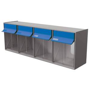 lot 2988 image: Ideal Security Inc Tilt Bins, 4 plastic storage bins, stackable organizer for everything from DIY to crafts