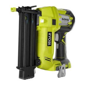 lot 2807 image: RYOBI 18-VOLT ONE AIRSTRIKE CORDLESS BRAD NAILER, 18-GAUGE, TOOL ONLY