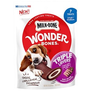 lot 2922 image: Milk-Bone Wonder Bones Long Lasting Dog Treats Made with Real Meat Easy to Diges