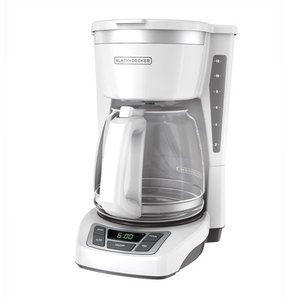 lot 2962 image: BLACKDECKER 12-Cup Programmable Coffeemaker, White, CM1160W