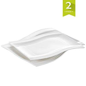 lot 2872 image: Malacasa Flora 2 Piece Curved Plate Set