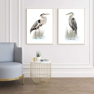 lot 2858 image: Bird Crane Canvas Art Poster