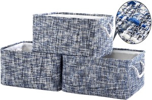 lot 2900 image: The WarmHome Haute Tween Shelf Baskets 3-Pack Decorative Closet Organizer Bins WHandles