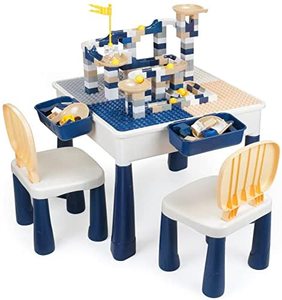 lot 2907 image: GobiDex 7 in 1 Multi Kids Activity Table And 2 Chairs Set