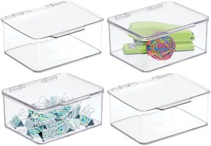lot 2938 image: MDesigns Stackable Office Boxes, Set Of 8, 11.3x13.3x5 Inches