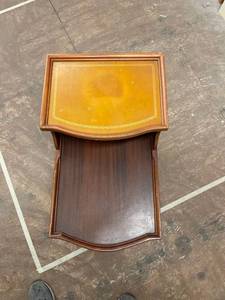 lot 58103 image: leather top step table
