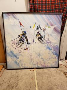lot 58104 image: Textured Canvas Ski Picture