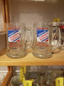 lot 58155 image: Set 4 Delco Freedom Battery Glass Mugs