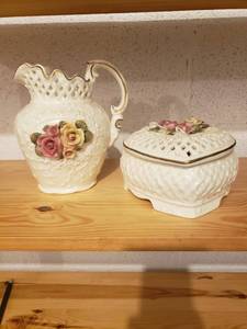 lot 58179 image: Pitcher and Trinket Box Set