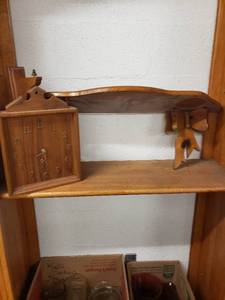lot 58286 image: Wood Wall ShelfWalnut Wall Clock