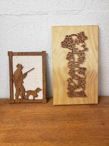 lot 58306 image: 2 Etched Wood Signs