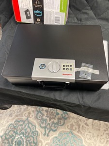 lot 205 image: Honeywell Safes & Door Locks - 6110 Large Fire Resistant Steel Security Safe Box with Digital Lock, 0.48-Cubic Feet, Black